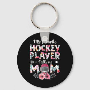 Porte-clés Mon Joueur De Hockey Favori M'Appelle Maman Hockey
