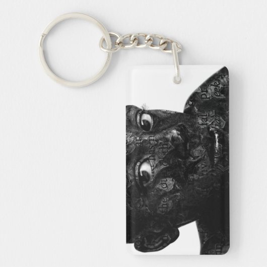 Porte-clés mon mot en noir (Devant)