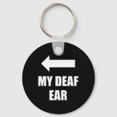 Porte-clés Mon Oreille Droite Sourde Est Sourde (Verso)