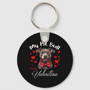 Porte-clés Mon Pit Bull est mon chien d'amour de la Saint-Val