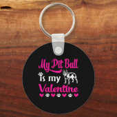 Porte-clés Mon Pitbull est mon Valentin (Recto)