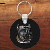 Porte-clés Mon Pitbull est sans danger C'est moi que tu devra (Recto)