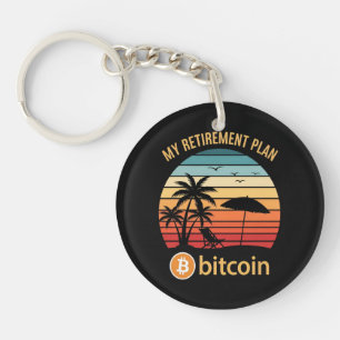 Porte-clés Mon Plan De Retraite Bitcoin Plage Coucher De Sole