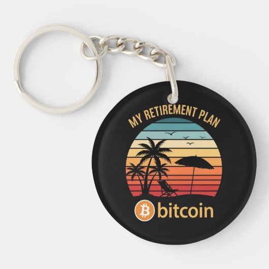 Porte-clés Mon Plan De Retraite Bitcoin Plage Coucher De Sole (Devant)