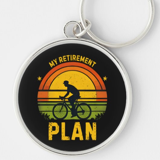 Porte-clés Mon Plan De Retraite Passionné De Cyclisme (Devant)