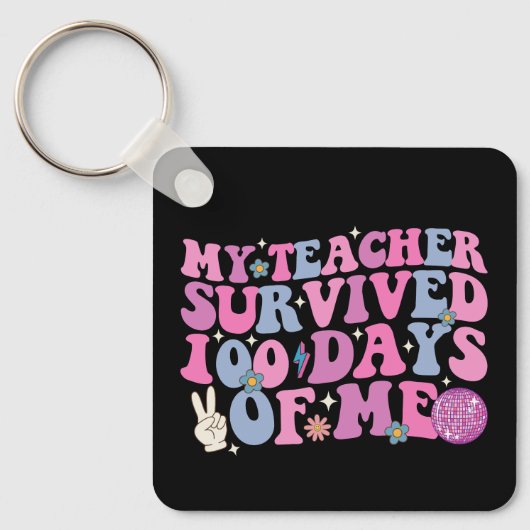 Porte-clés Mon professeur a survécu 100 jours de moi disco gr (Recto)