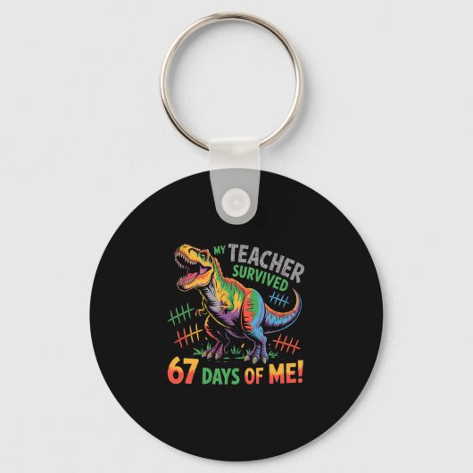 Porte-clés Mon professeur a survécu 67 jours d'école 67 Meme (Recto)