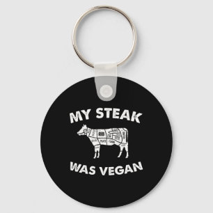 Porte-clés Mon Steak Était Vegan - Amusant mangeur de viande