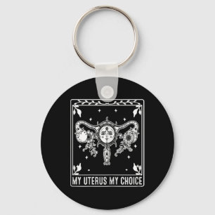 Porte-clés Mon utérus Mon choix Carte Tarot Halloween Feminis