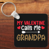Porte-clés Mon Valentin m'appelle Grand-père Léopard Buffle (Recto)