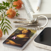 Porte-clés Mona Lisa Au Ruban Rose (Devant droit)