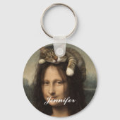 Porte-clés Mona Lisa avec chat endormi (Verso)