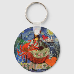 Porte-clés Mona Lisa et crabe