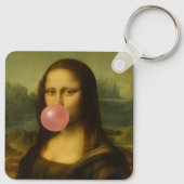 Porte-clés Mona Lisa soufflant de bulle rose (Dos)