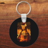 Porte-clés Mona Lisa With Santa Hat For Art Teacher Mona Lisa (Recto)
