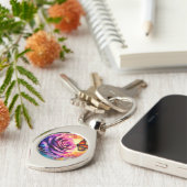 Porte-clés Monarch Butterfly on Rose at Sunset Personalized (Côté )