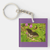 Porte-clés Monarque noir violet (Devant)