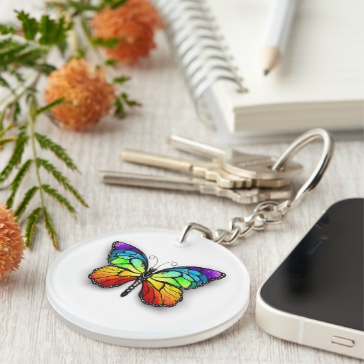 Porte-clés Monarque papillon arc-en-ciel (Devant Droit)
