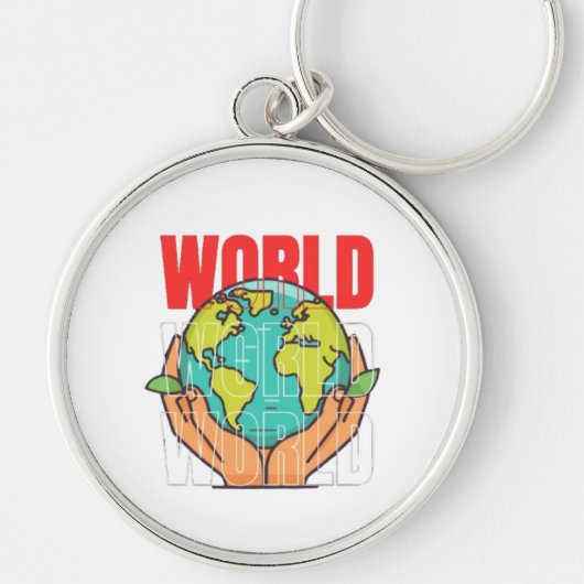 Porte-clés Monde – Conception de globe d'aventure de voyage (Devant)