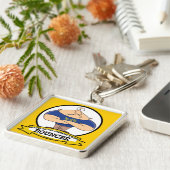 PORTE-CLÉS MONDE LE PLUS GRAND BOUNCER HOMME CARTOON (Côté)