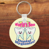 Porte-clés Monde meilleur hygiéniste dentaire (Recto)