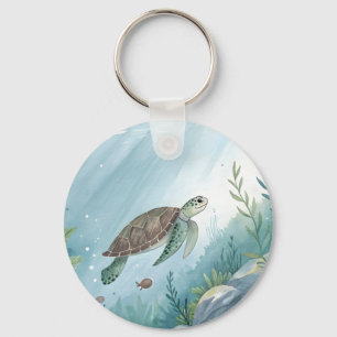 Porte-clés Monde sous-marin avec tortue