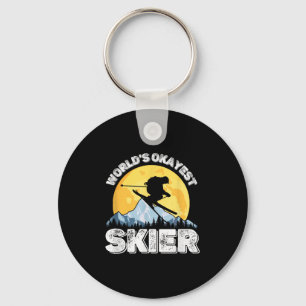 Porte-clés Mondial Skieur Okay Rétro Vintage Amateur de Ski S