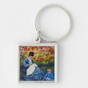 Porte-clés Monet mère et enfant dans le jardin