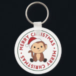 Porte-clés Monkey Christmas Snow Winter Animals Monkeys Keych<br><div class="desc">The monkey for Christmas with fairy lights. Funny animals with gifts and snow for the holidays. Also funny for christmas in July. Monkeys are cute animals and perfect for Christmas.</div>