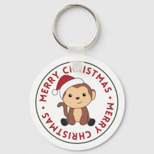 Porte-clés Monkey Christmas Snow Winter Animals Monkeys Keych