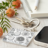 Porte-clés Monochrome Fruit Pattern with Botanical Elements (Devant Droit)