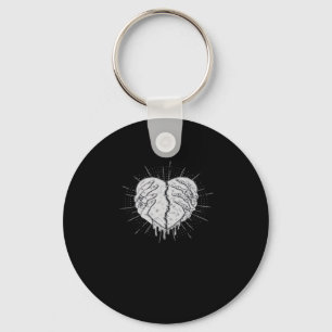 Porte-clés Monochrome Squelette Main Avec Coeur Classique