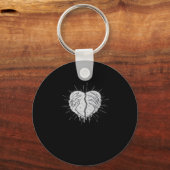 Porte-clés Monochrome Squelette Main Avec Coeur Classique (Recto)