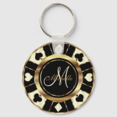 Porte-clés Monogram Black, crème ivoire et or Las Vegas (Verso)