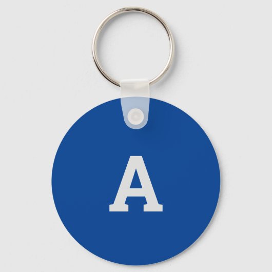 Porte-clés Monogram Blue Modern Ajouter Votre Nom Initial (Recto)