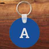 Porte-clés Monogram Blue Modern Ajouter Votre Nom Initial (Recto)
