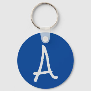 Porte-clés Monogram Blue Modern Ajouter Votre Nom Initial
