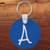 Porte-clés Monogram Blue Modern Ajouter Votre Nom Initial (Recto)