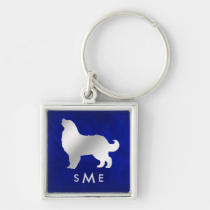 Porte-clés Monogram Blue Silver Bernese Mountain Dog