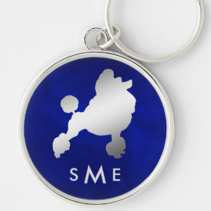 Porte-clés Monogram Blue Silver Poodle