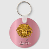 Porte-clés Monogram Chic Couture Masque Medusa Or Rose Gold (Recto)