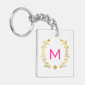 Porte-clés Monogram Gold Foil Laurel & Spade (Devant gauche)