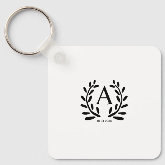 PORTE-CLÉS MONOGRAM GROOMSMAN AJOUTER ANNÉE DATE NOM DONS (Recto)