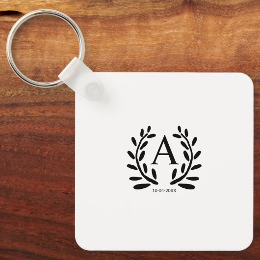 PORTE-CLÉS MONOGRAM GROOMSMAN AJOUTER ANNÉE DATE NOM DONS (Recto)
