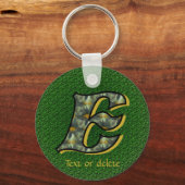 Porte-clés Monogram Initial E Daisies Art Personalized (Verso)