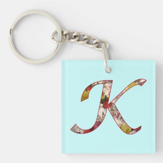 Porte-clés Monogram K Floral Design Porte - clé (Devant)