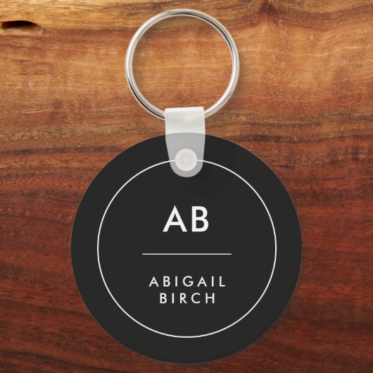 Porte-clés Monogram Modern Minimum Black and White (Recto)