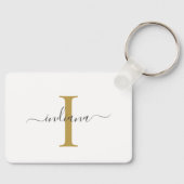 Porte-clés Monogram Or Gris Écriture Nom Moderne Moderne (Recto)