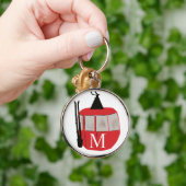 Porte-clés Monogram Retro Red Ski Gondola Lift Personnalisé (Main)