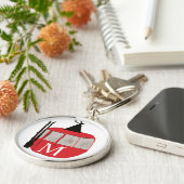 Porte-clés Monogram Retro Red Ski Gondola Lift Personnalisé (Côté)